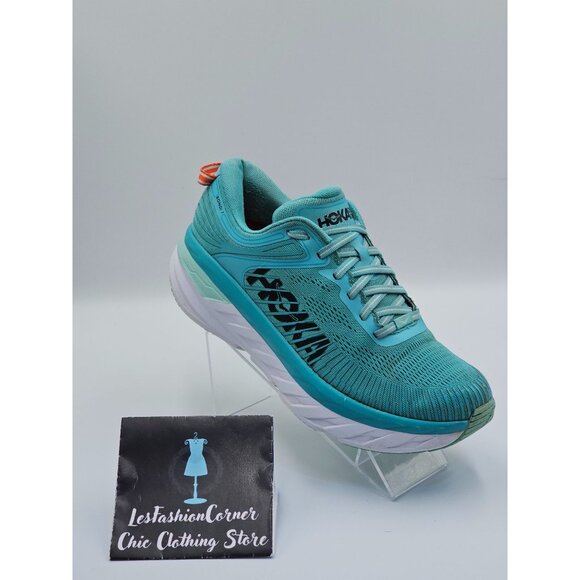 Hoka One One Bondi 7 Women's Green/White Mesh Athletic Running Shoes Sz 9.5 2654 - Picture 14 of 16